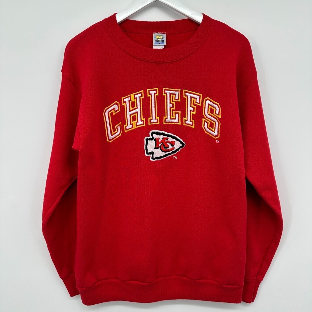 Vintage Kansas City Chiefs NFL‎ Sweatshirt Size Large Embroidered Nostalgic USA